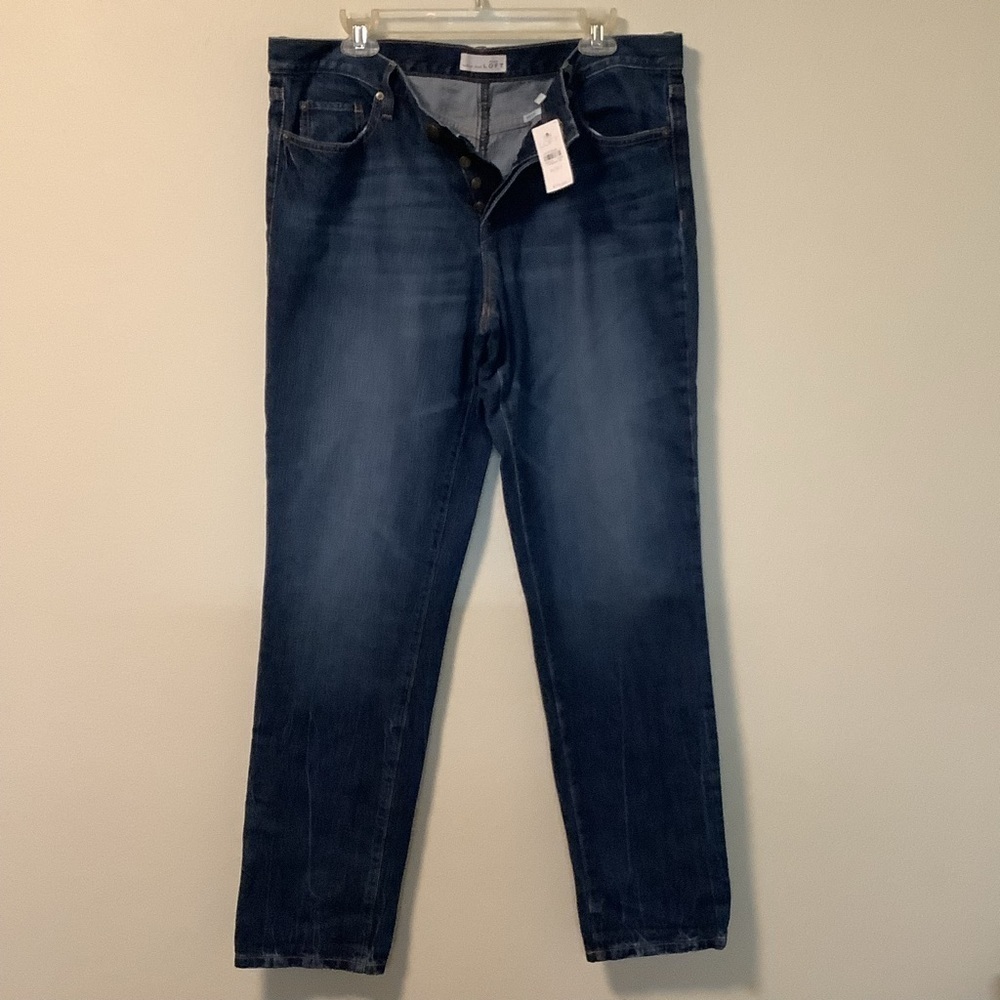 Loft NWT Women’s 12T 31 waist boyfriend med wash button fly straight leg jeans